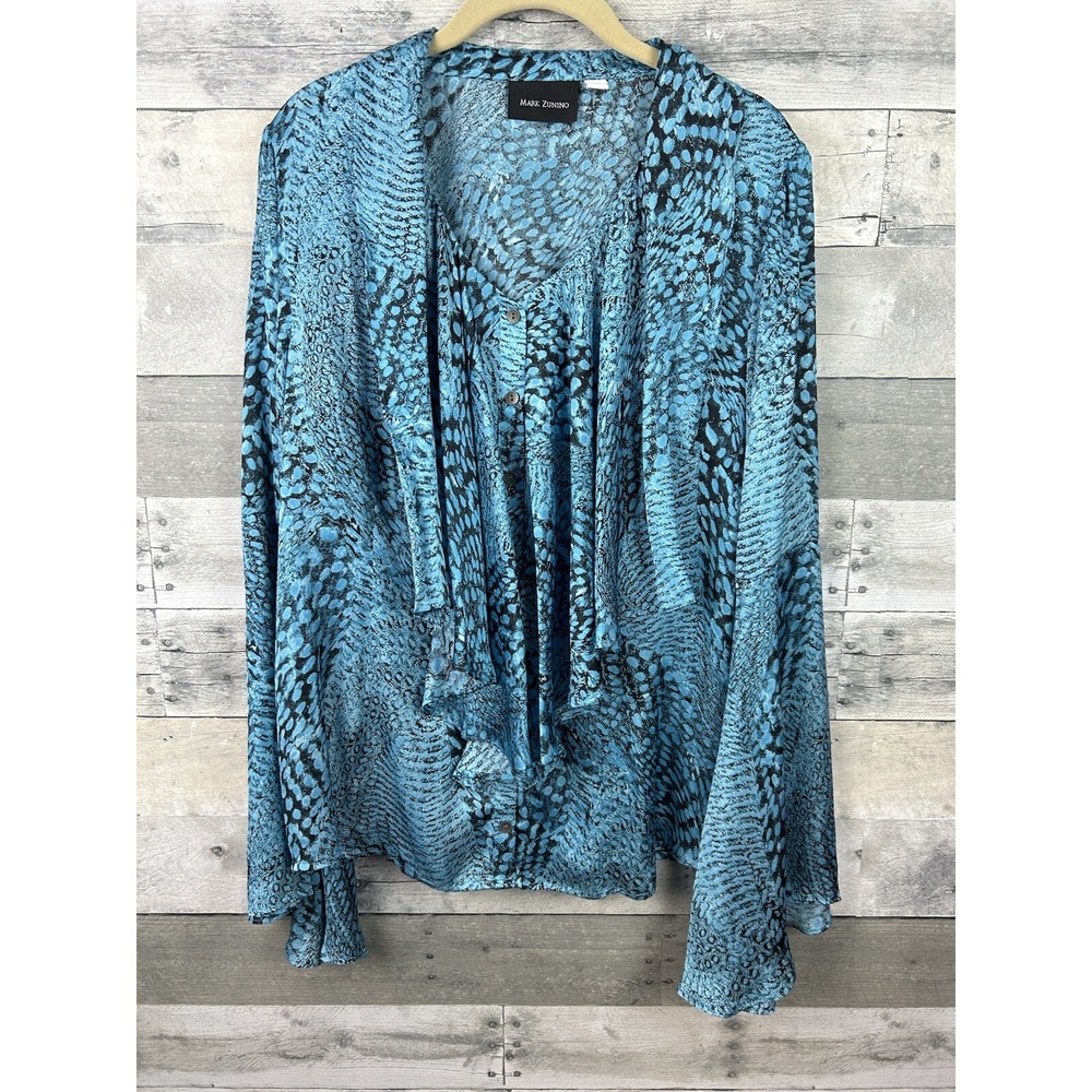 Mark Zunino Women's Medium Long Sleeve Button Up Blouse